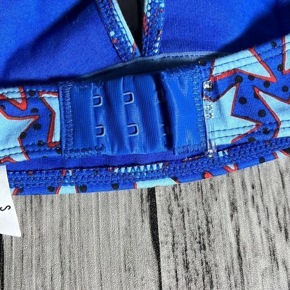 Urban Outfitters Set of 2 Purple Kiss Print & Blue Star Print Swim Top Size S &